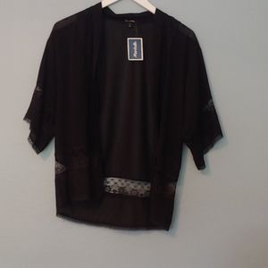 Black lace cardigan.